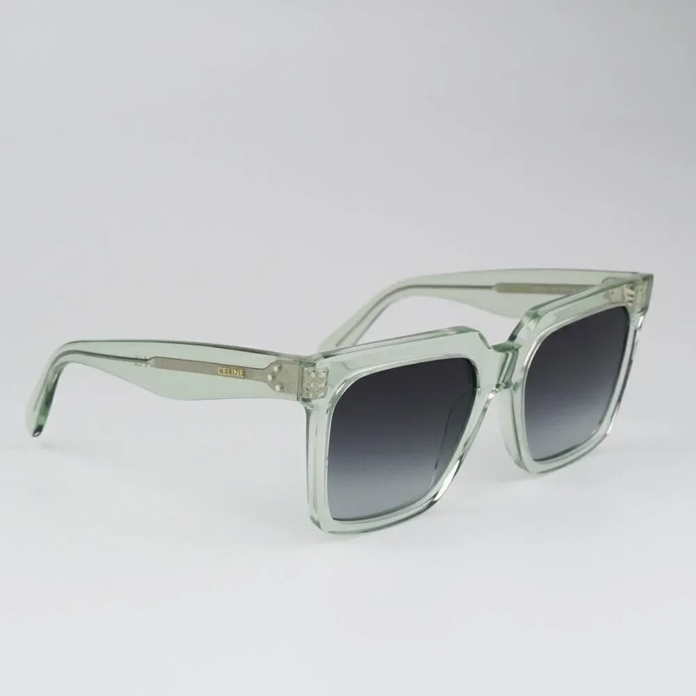 NEW Celine CL4055IN 93B Transparent Green Gradient Square Oversized Sunglasses